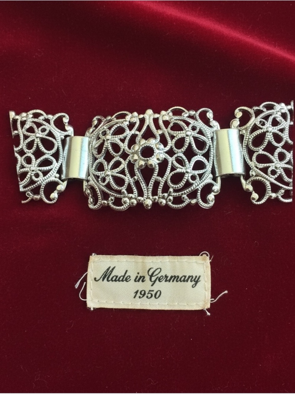 Vintage 1950s Germany Aluminum Souvenir Bracelet